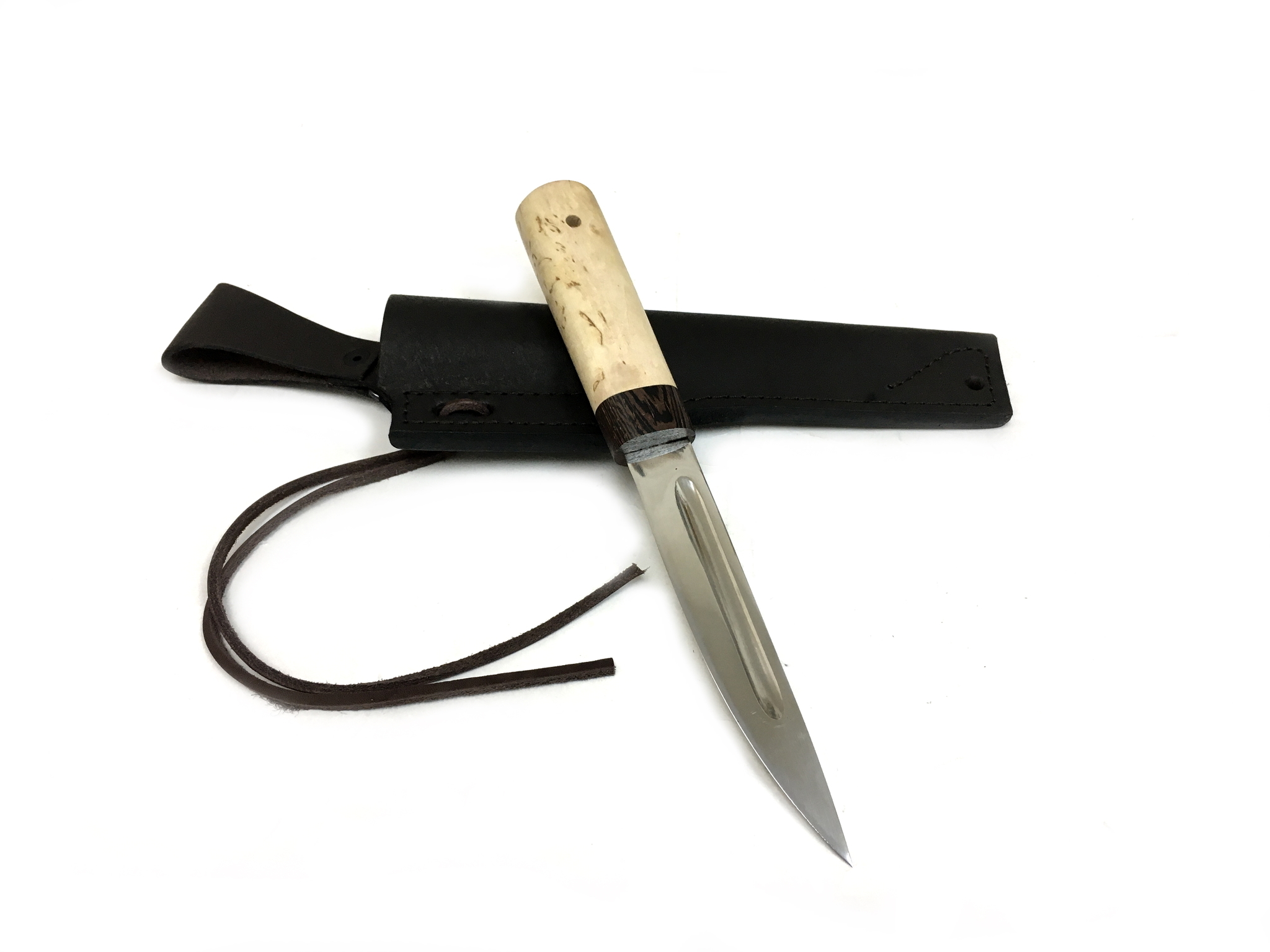 Нож Ножевая Мастерская Сковородихина Якутский №2 Быхах, сталь 95Х18, карельская берёза