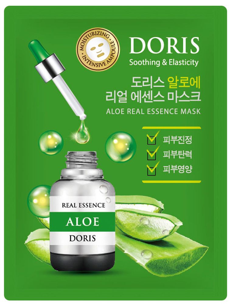 фото Тканевая маска для лица с экстрактом алоэ jigott doris aloe real essence mask 25 мл