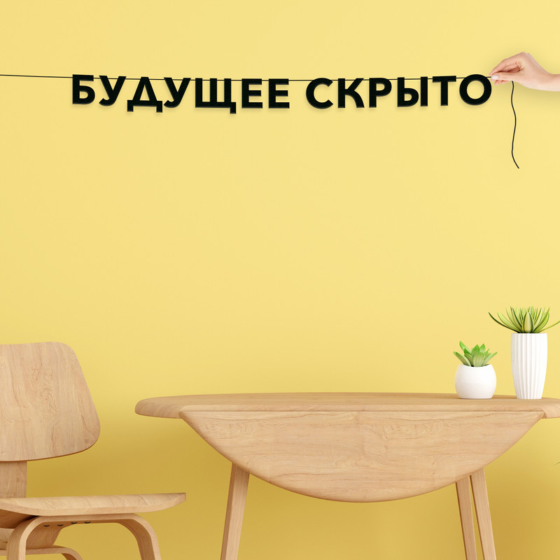 

Гирлянда-растяжка Будущее скрыто VN641 черная, Черный, Будущее скрыто