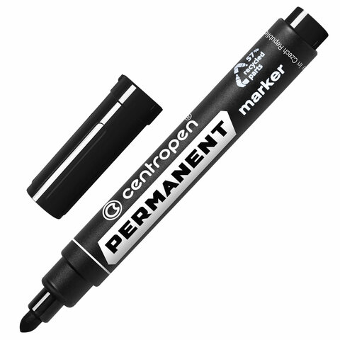 

Маркер перманентный Centropen 8566, черный, круглый наконечник, 2,5 мм, 5 8566 0112, 10 шт