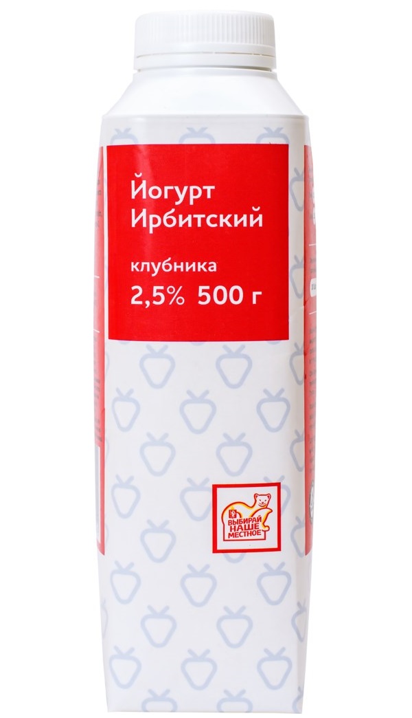 

Бзмж йогурт ирбитский 2,5% клубника т/т 500г