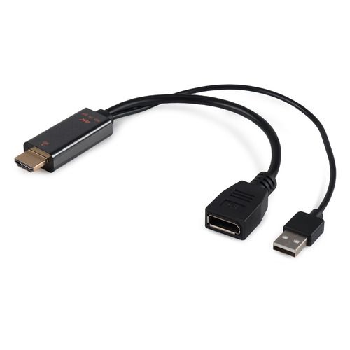 Переходник Buro HDMI - DisplayPort BU BU-HDMI(M)-DP(F) Black черный