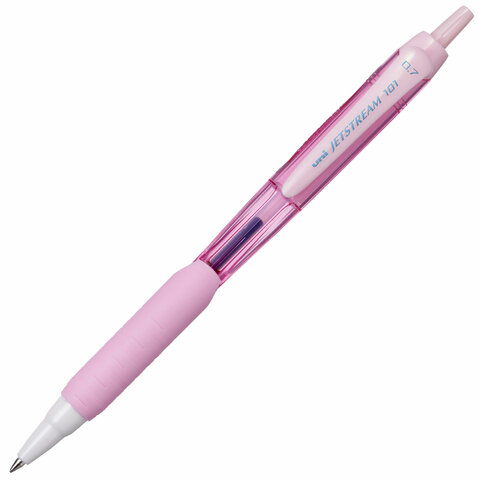 

Ручка шариковая масляная UNI JetStream, синяя, корпус розовый, SXN-101FL PINK, 12 шт