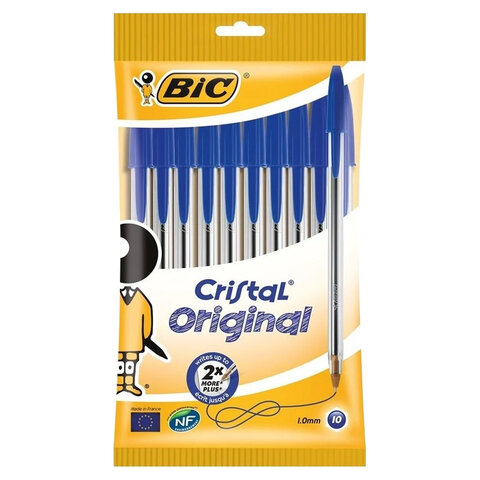 

Ручки шариковые BIC Cristal Original, Набор 10 шт., синие, пакет, 830863, 2 шт