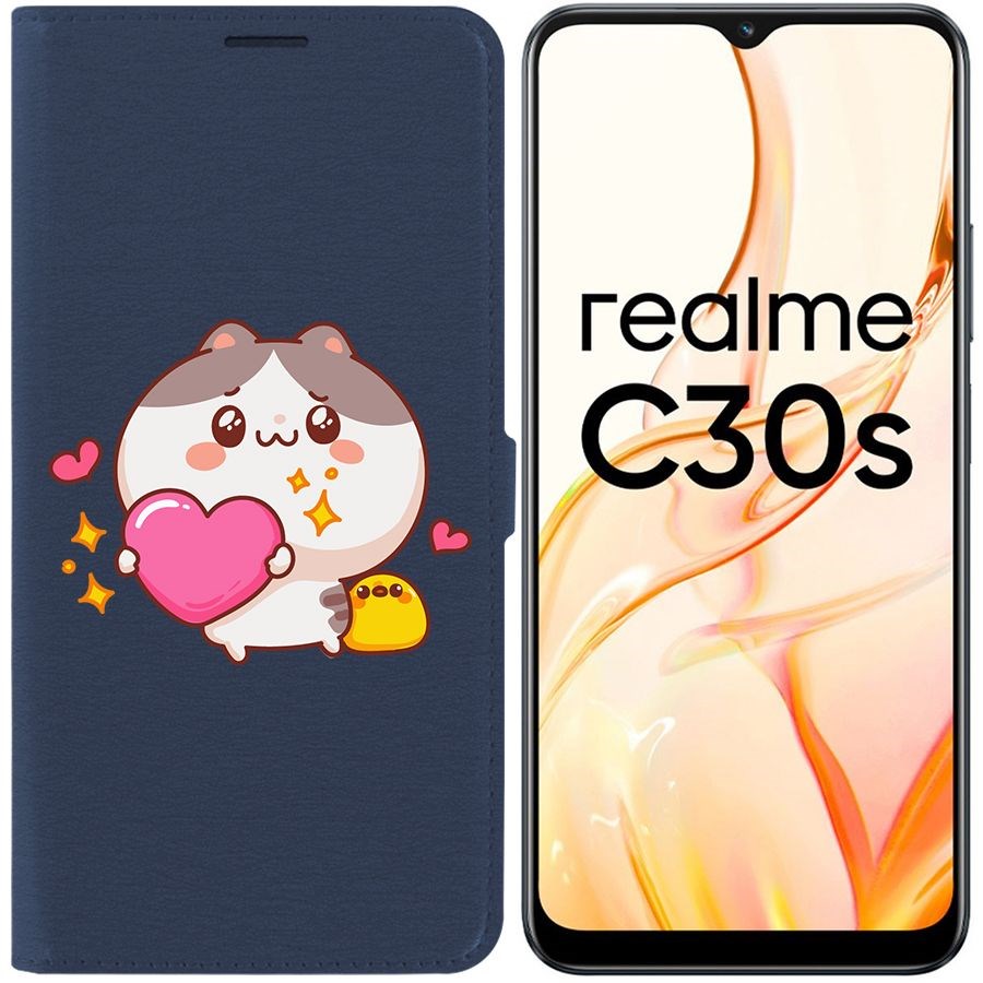 

Чехол-книжка Eco Book для Realme C30s Сердце для тебя, Синий