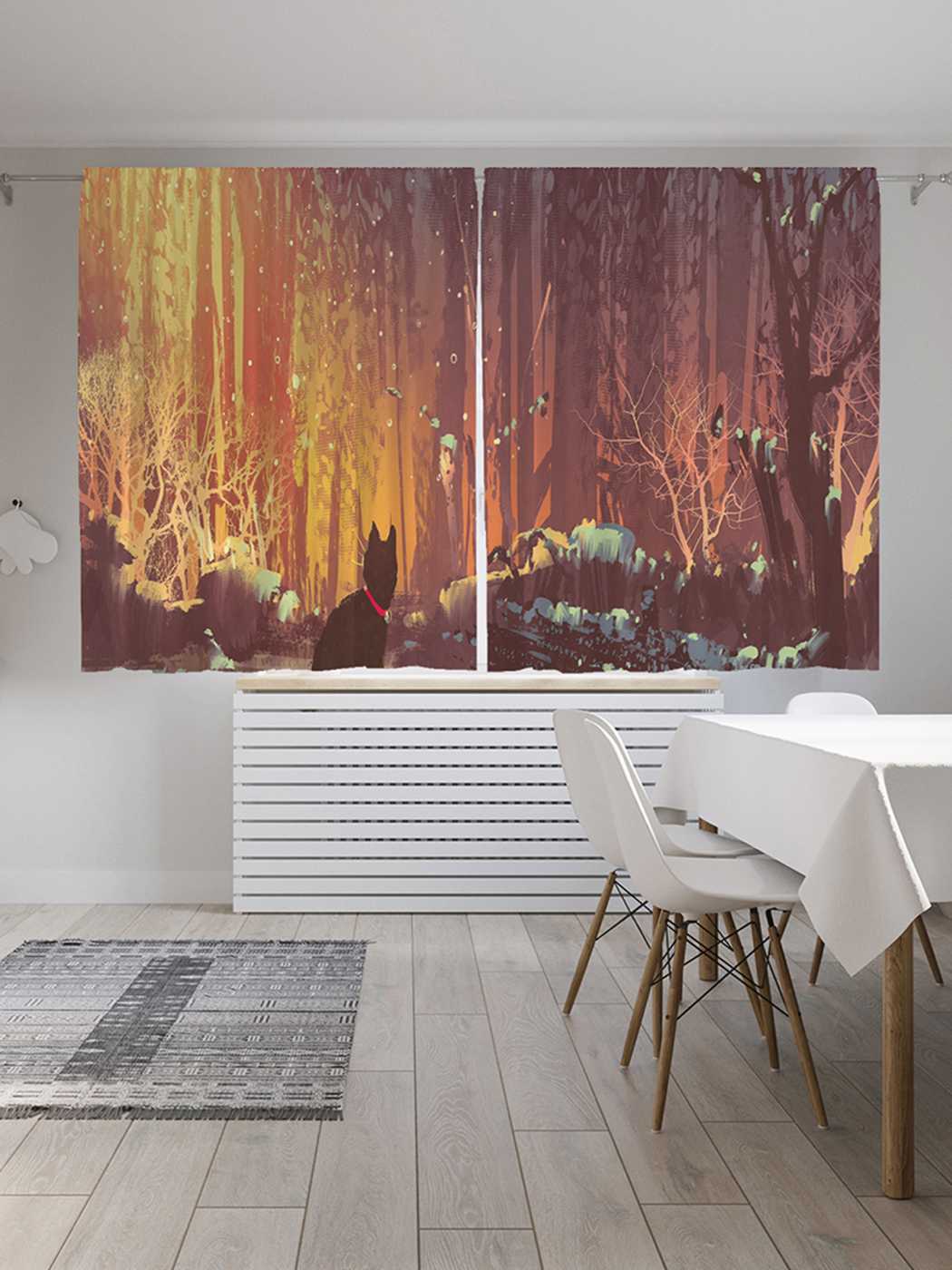 фото Классические шторы joyarty "охота на мышей", серия oxford delux, 2 полотна 145x180 см