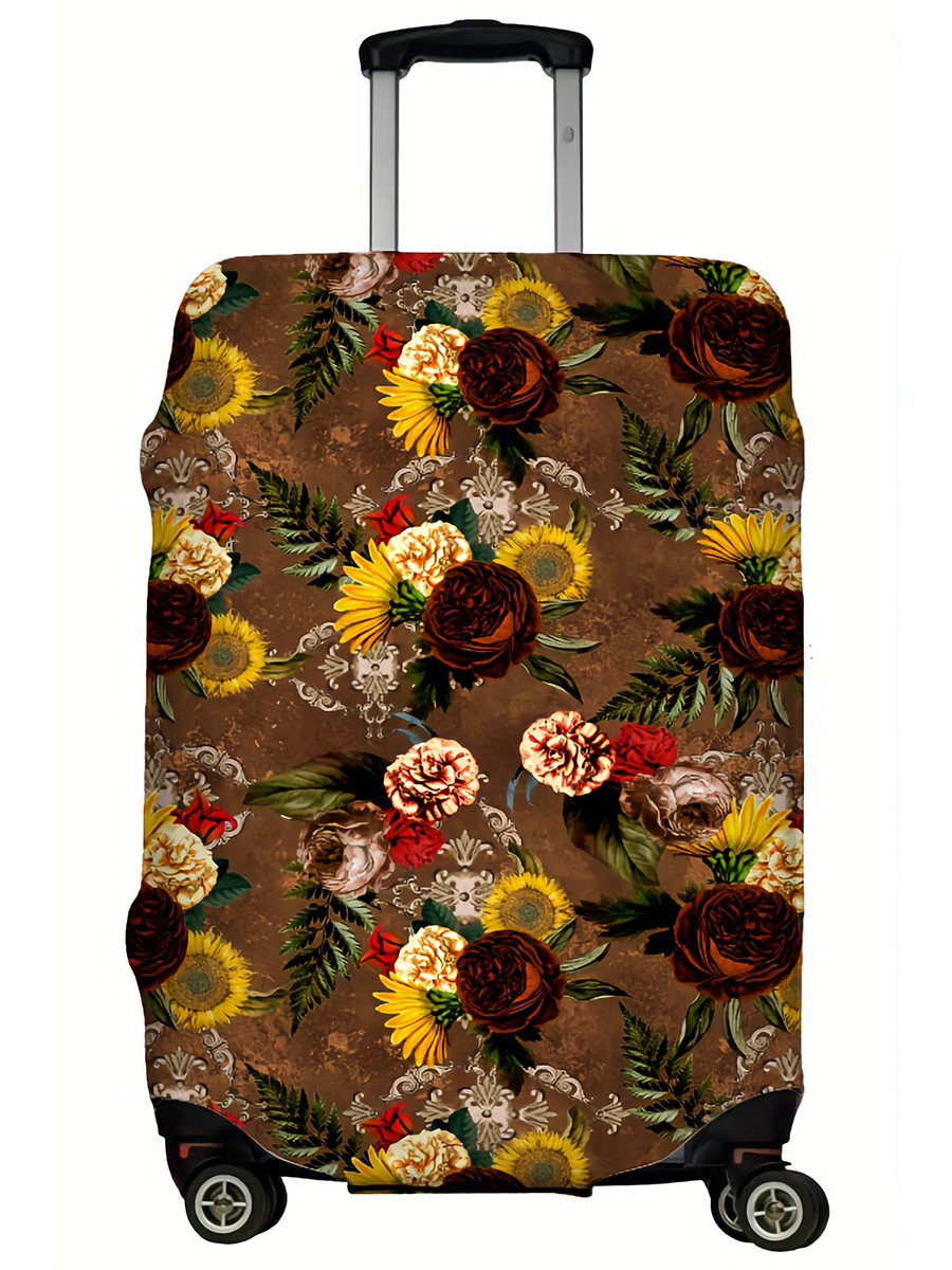 фото Чехол для чемодана lejoy lj-case-068 коричневые цветы s