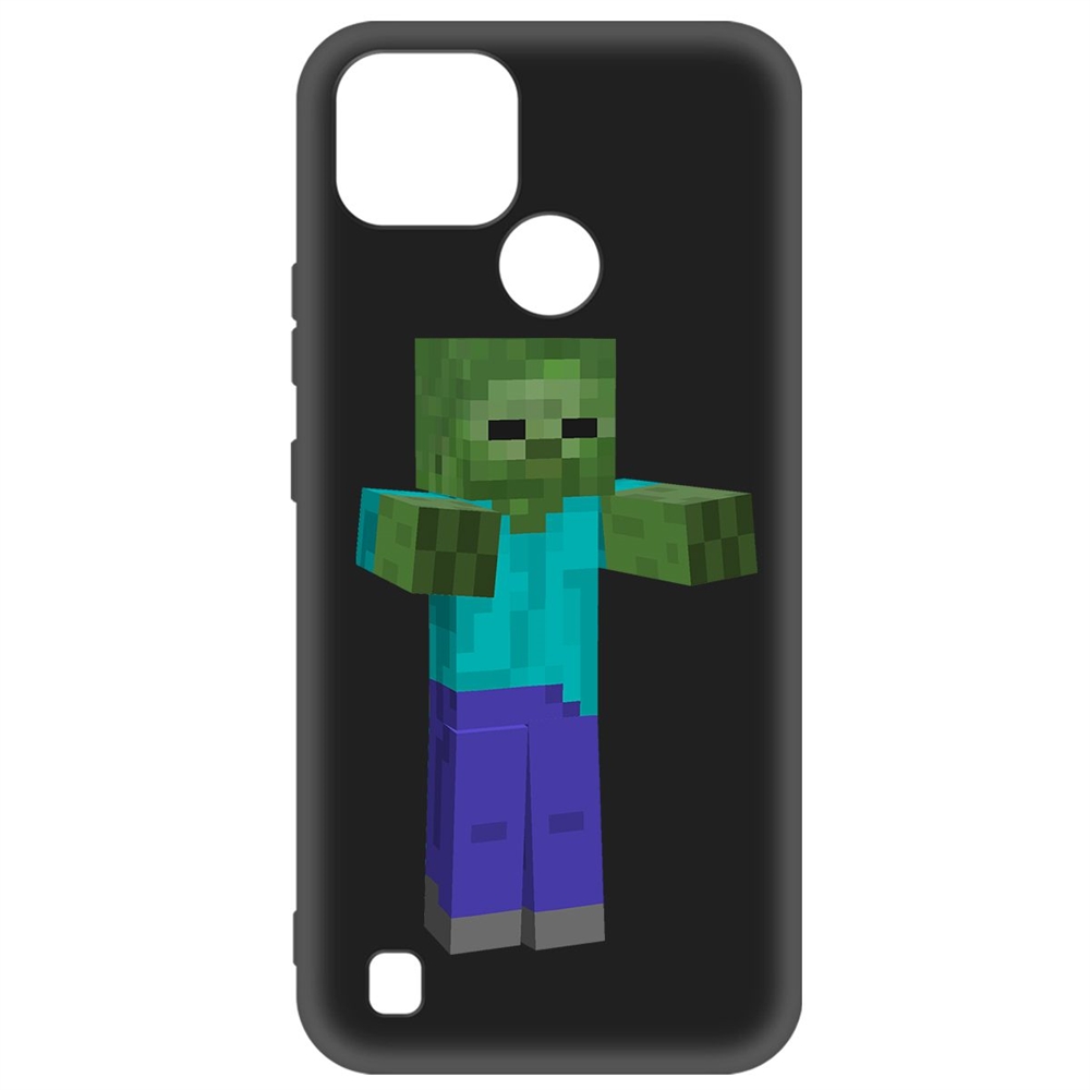 Чехол-накладка Krutoff Soft Case Minecraft-Гигант для Realme C21 черный