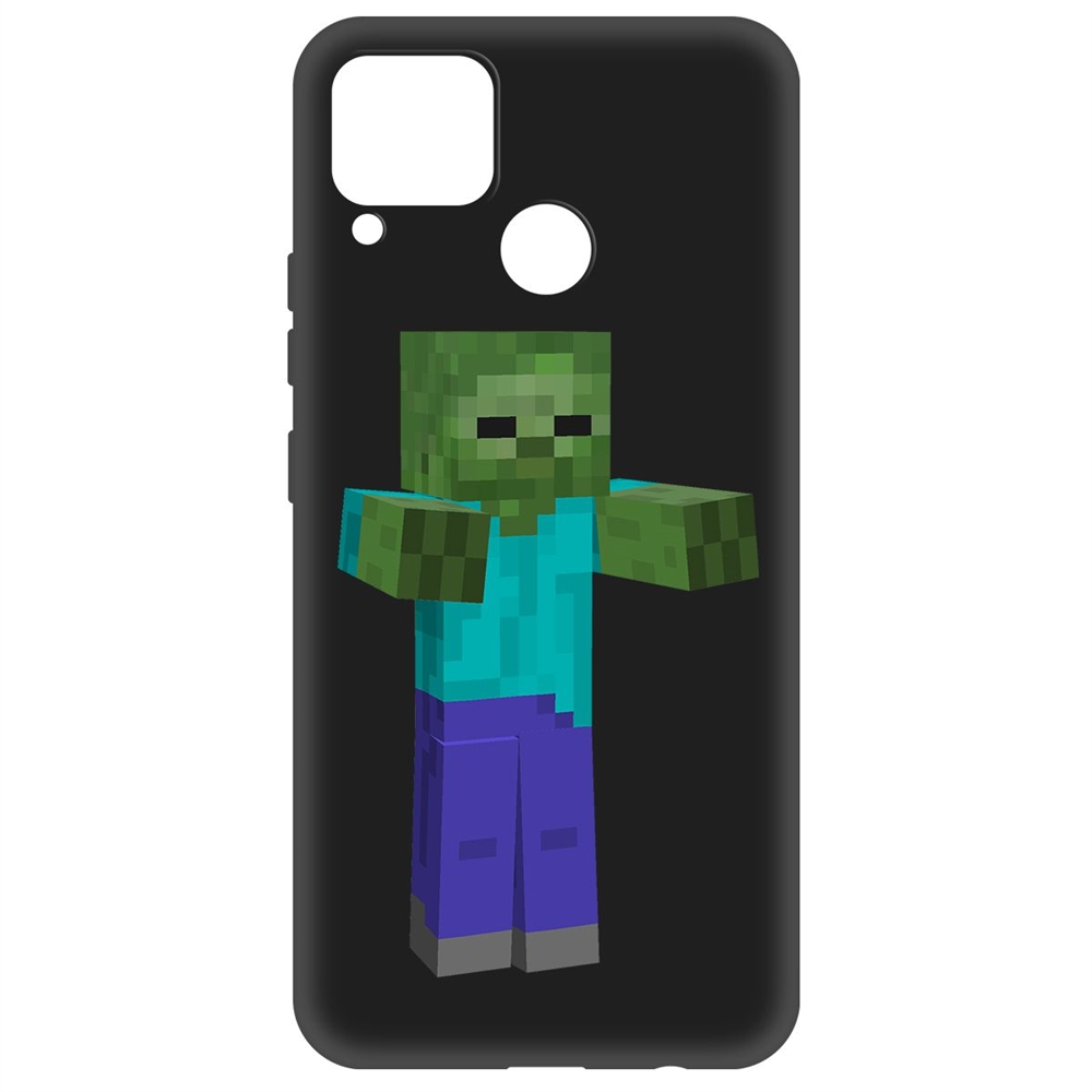 Чехол-накладка Krutoff Soft Case Minecraft-Гигант для Realme C15 черный