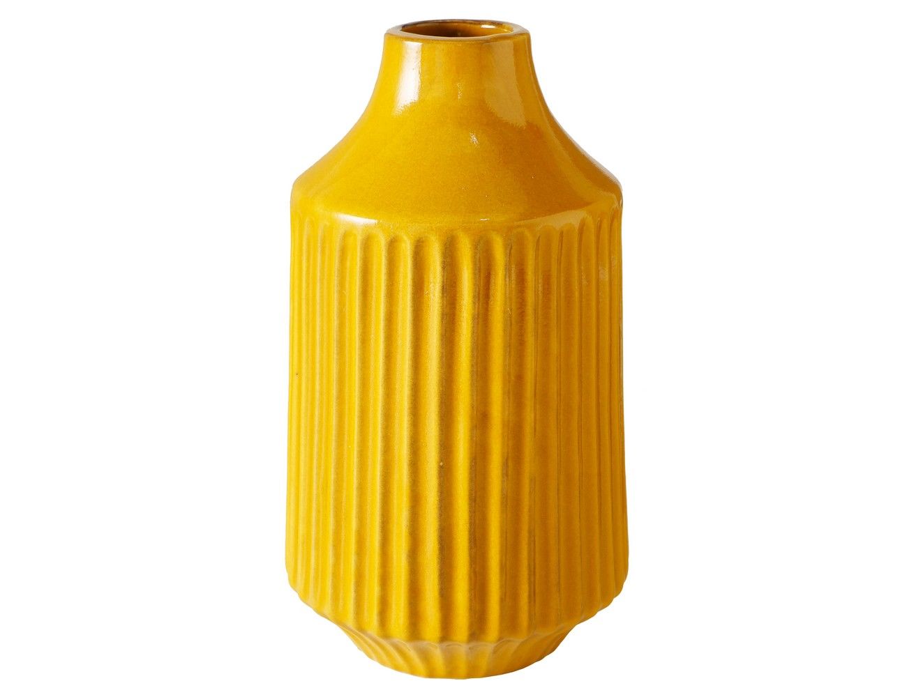 фото Керамическая ваза оливия, горчичная, 20 см, boltze
