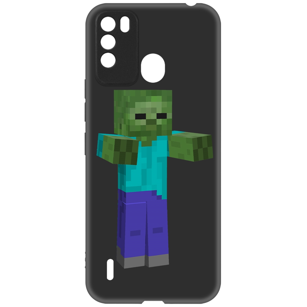 Чехол-накладка Krutoff Soft Case Minecraft-Гигант для ITEL Vision 1 Pro черный