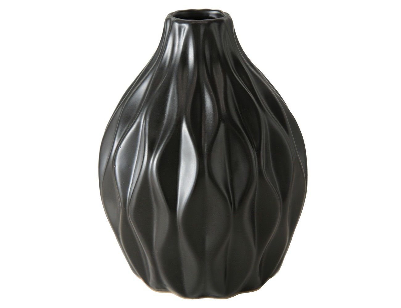 фото Керамическая ваза залина, чёрная, 15х12 см, boltze