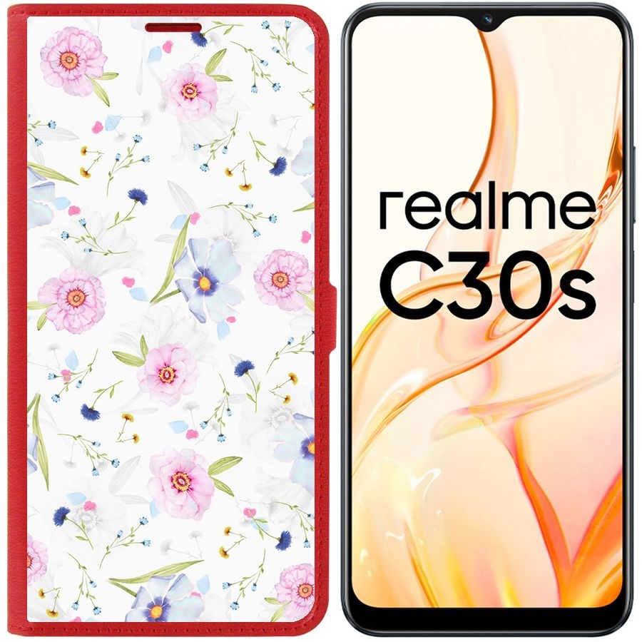 

Чехол-книжка Eco Book для Realme C30s Цветочный паттерн 3