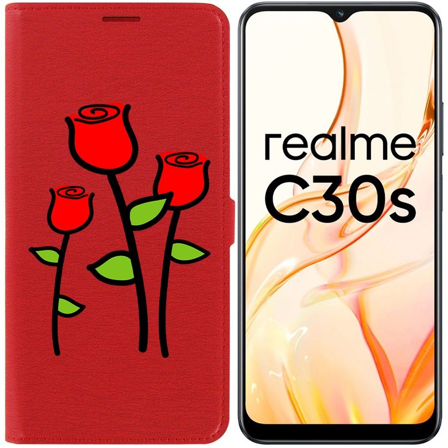 

Чехол-книжка Eco Book для Realme C30s Розочки