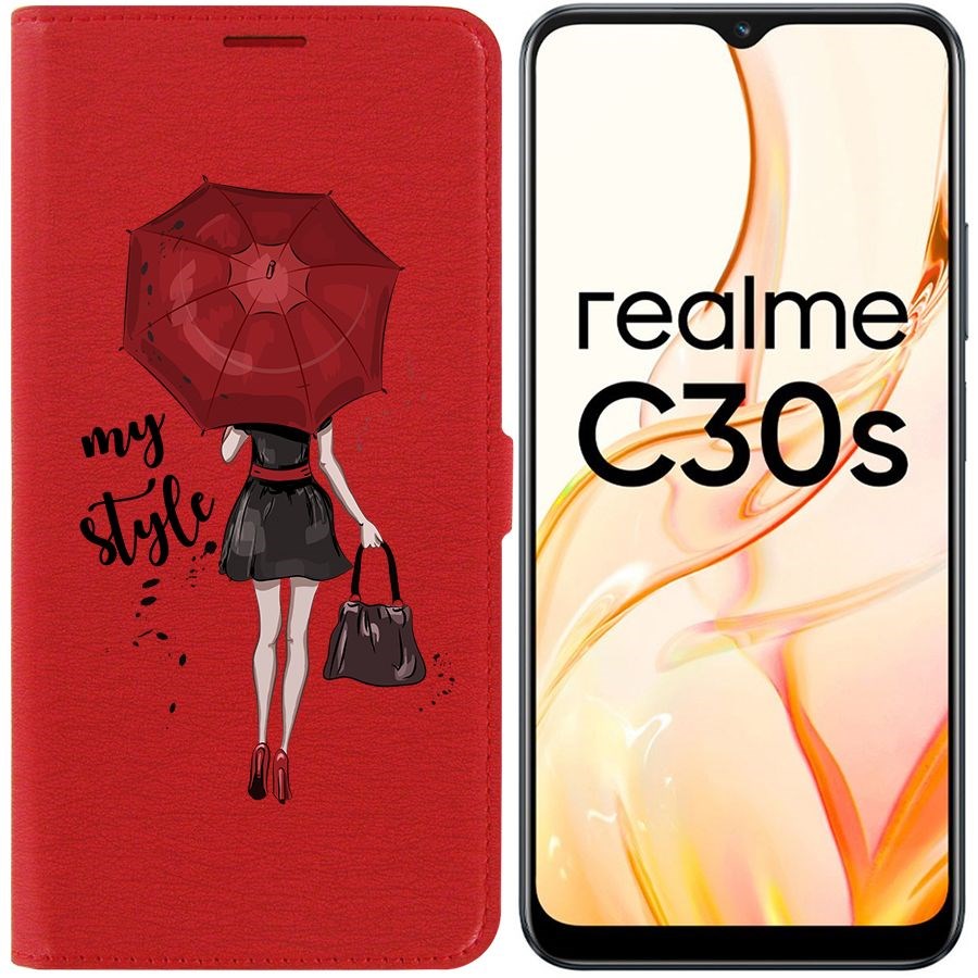 

Чехол-книжка Eco Book для Realme C30s Мой стиль, Красный