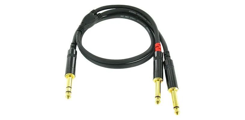 Cordial CFY 0.9 VPP кабель Y-адаптер джек стерео 6.3мм 2 джека моно 6.3мм male 0.9м черный