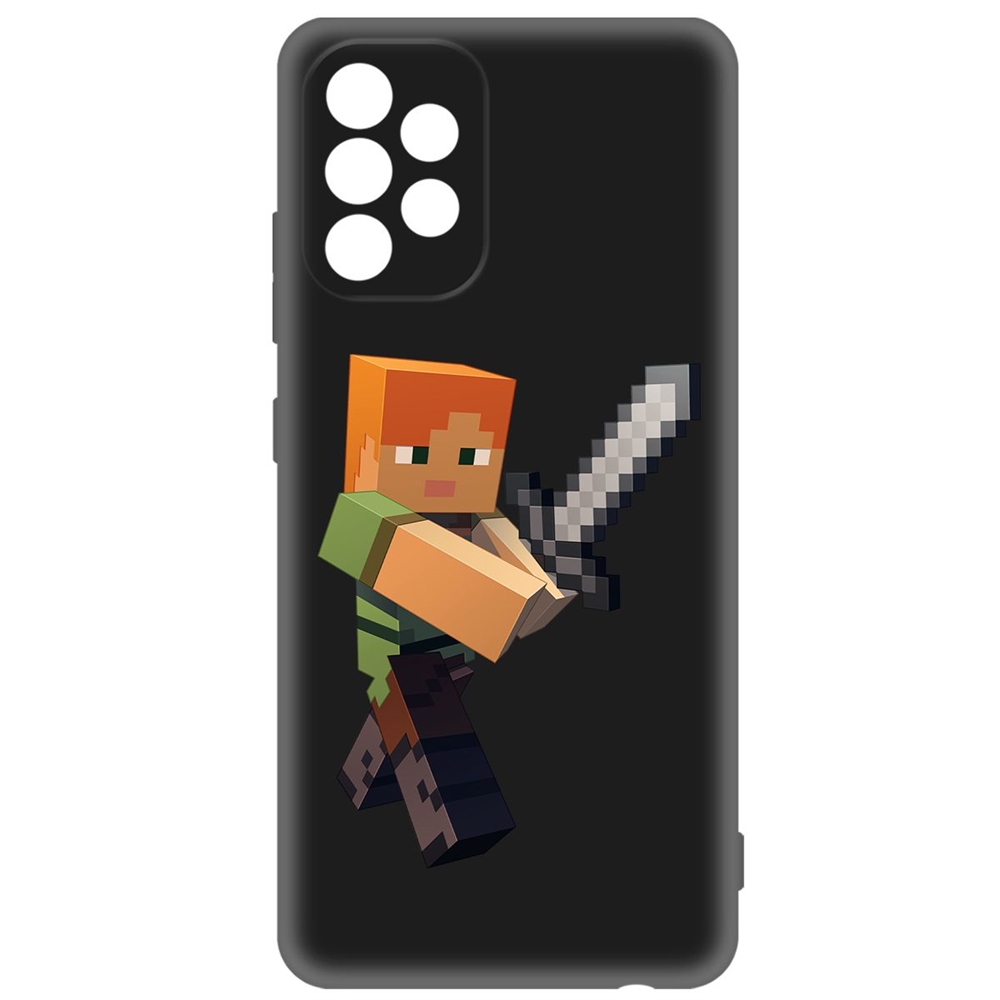 Чехол-накладка Krutoff Soft Case Minecraft-Алекс для Samsung Galaxy A32 (A325) черный