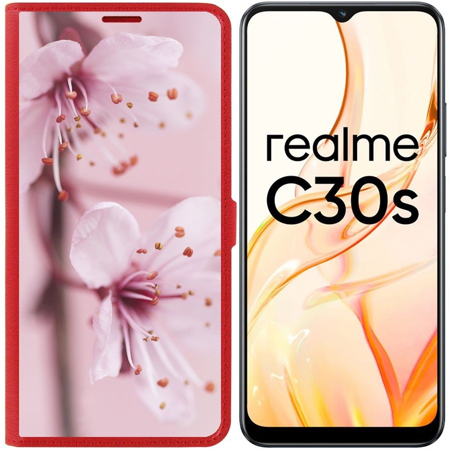 

Чехол-книжка Eco Book для Realme C30s Весна, Красный