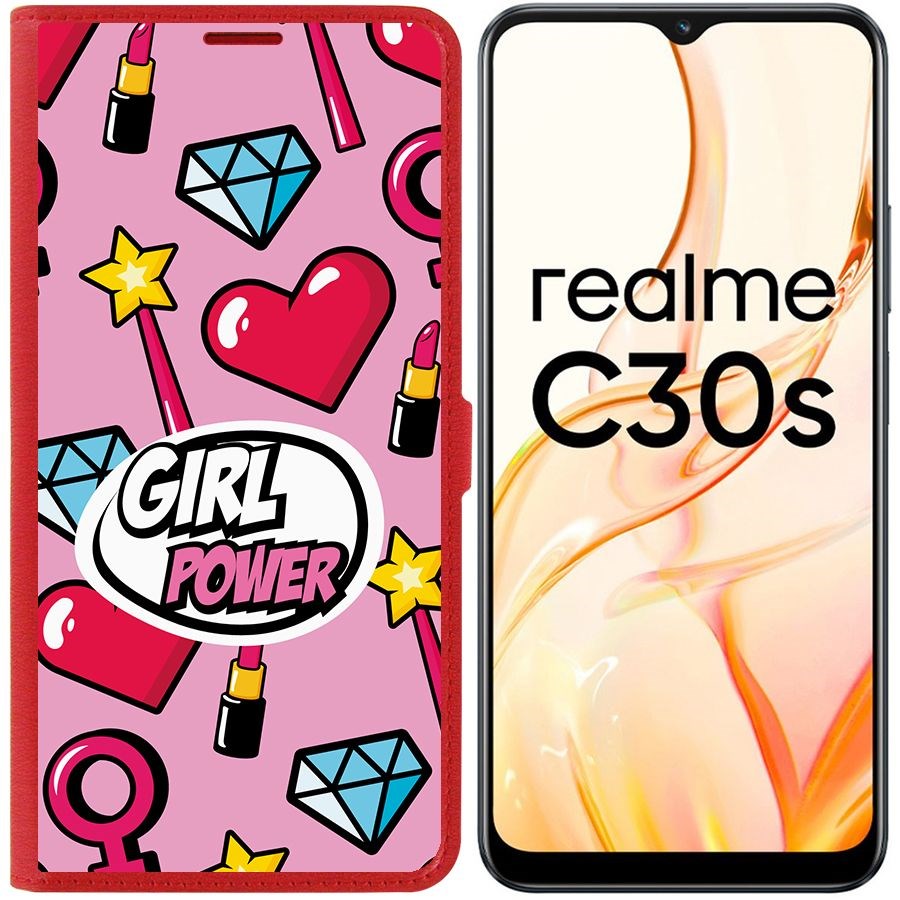 фото Чехол-книжка eco book для realme c30s girl power krutoff