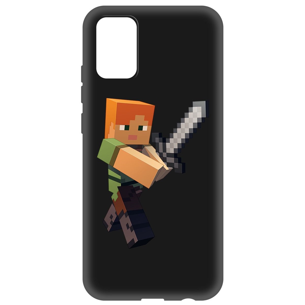 Чехол-накладка Krutoff Soft Case Minecraft-Алекс для Samsung Galaxy A02s (A025) черный