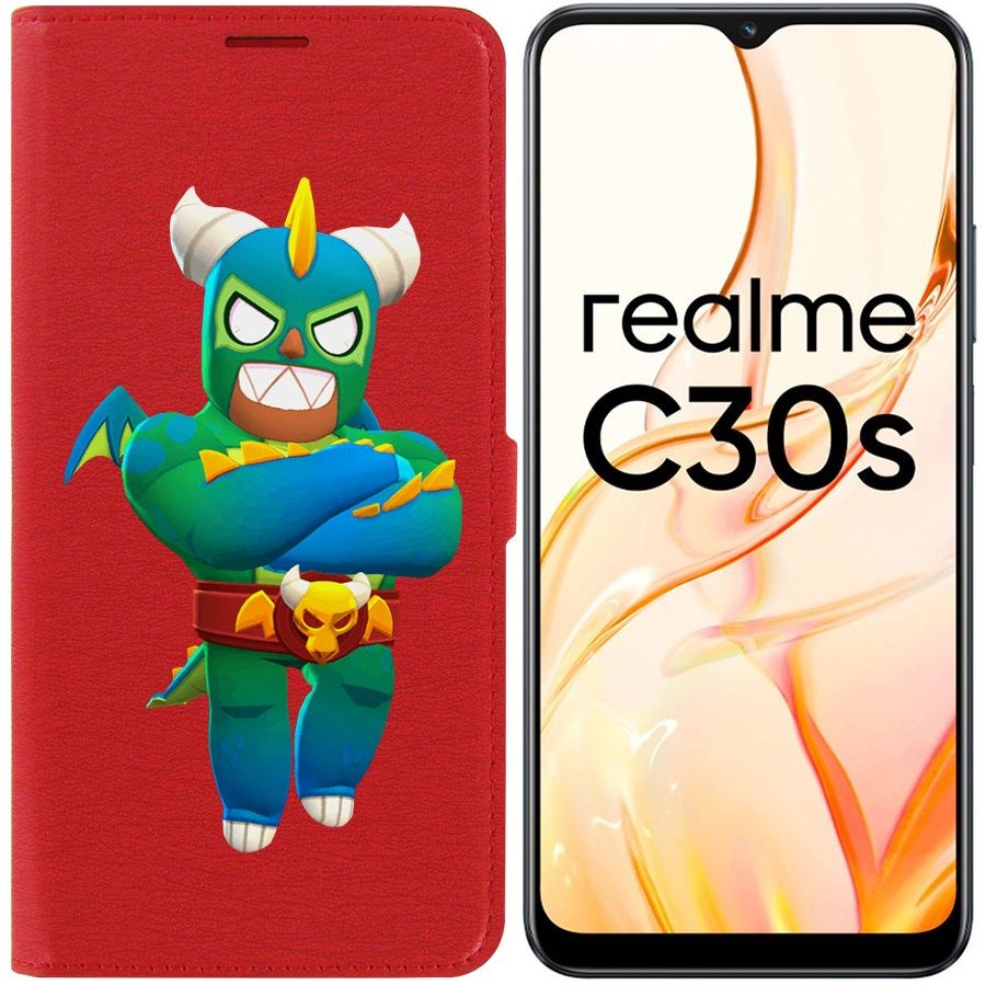 

Чехол-книжка Eco Book для Realme C30s Brawl Stars-Эль Дракон Вердозо