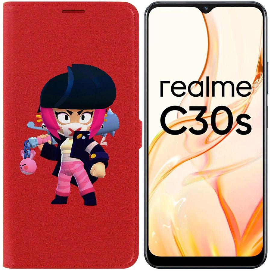 

Чехол-книжка Eco Book для Realme C30s Brawl Stars-Ужасная Биби