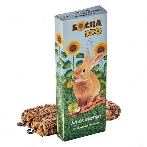 

Боспа Эко Палочки дкрупных грызунов фрукты и орехи 2шт90г, Боспа Эко Палочки дкрупных грызунов фрукты и орехи 2шт*90г