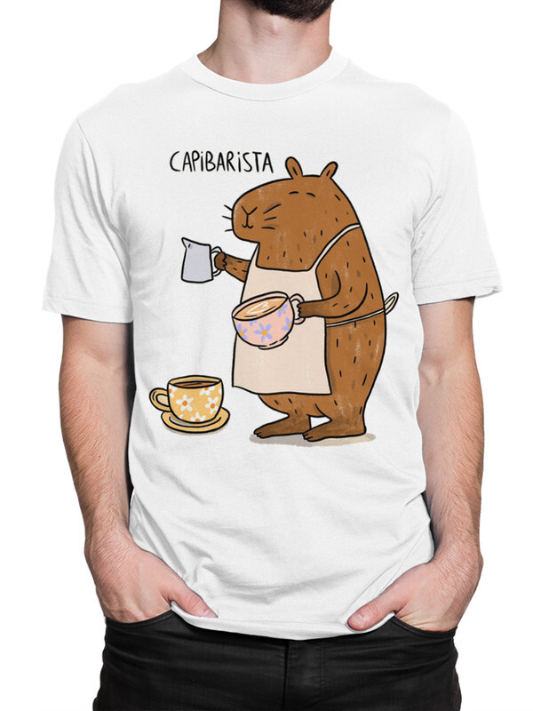 

Футболка мужская Dream Shirts Капибара - Капибариста белая M, Капибара - Капибариста