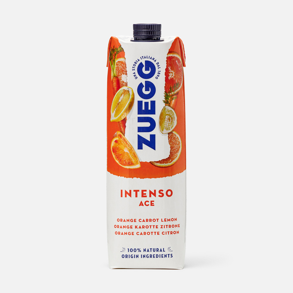 Напиток Zuegg с соком апельсина, моркови и лимона, с витаминами A, C, E, 1 л