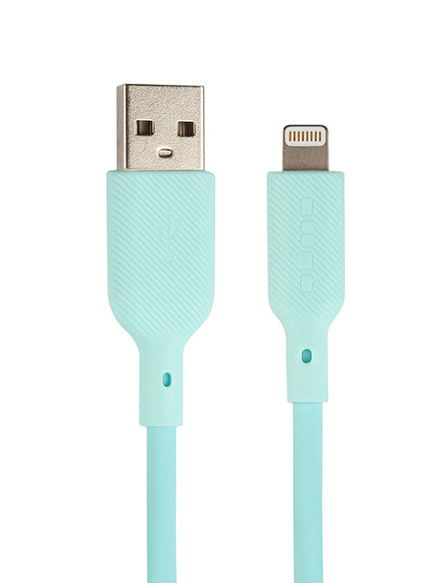 фото Кабель qumo usb - lightning вилка-вилка м (с48 light blue)