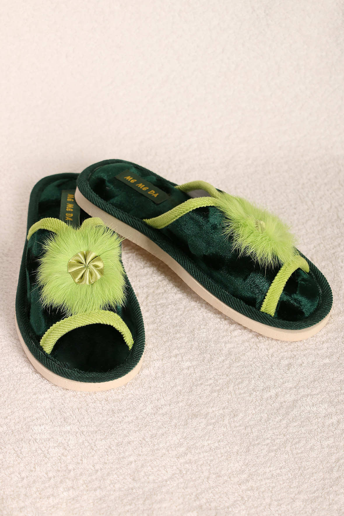 

Тапочки женские AlmondShop ТР-27 Е-48 зеленый 39 RU, ТР-27 Е-48