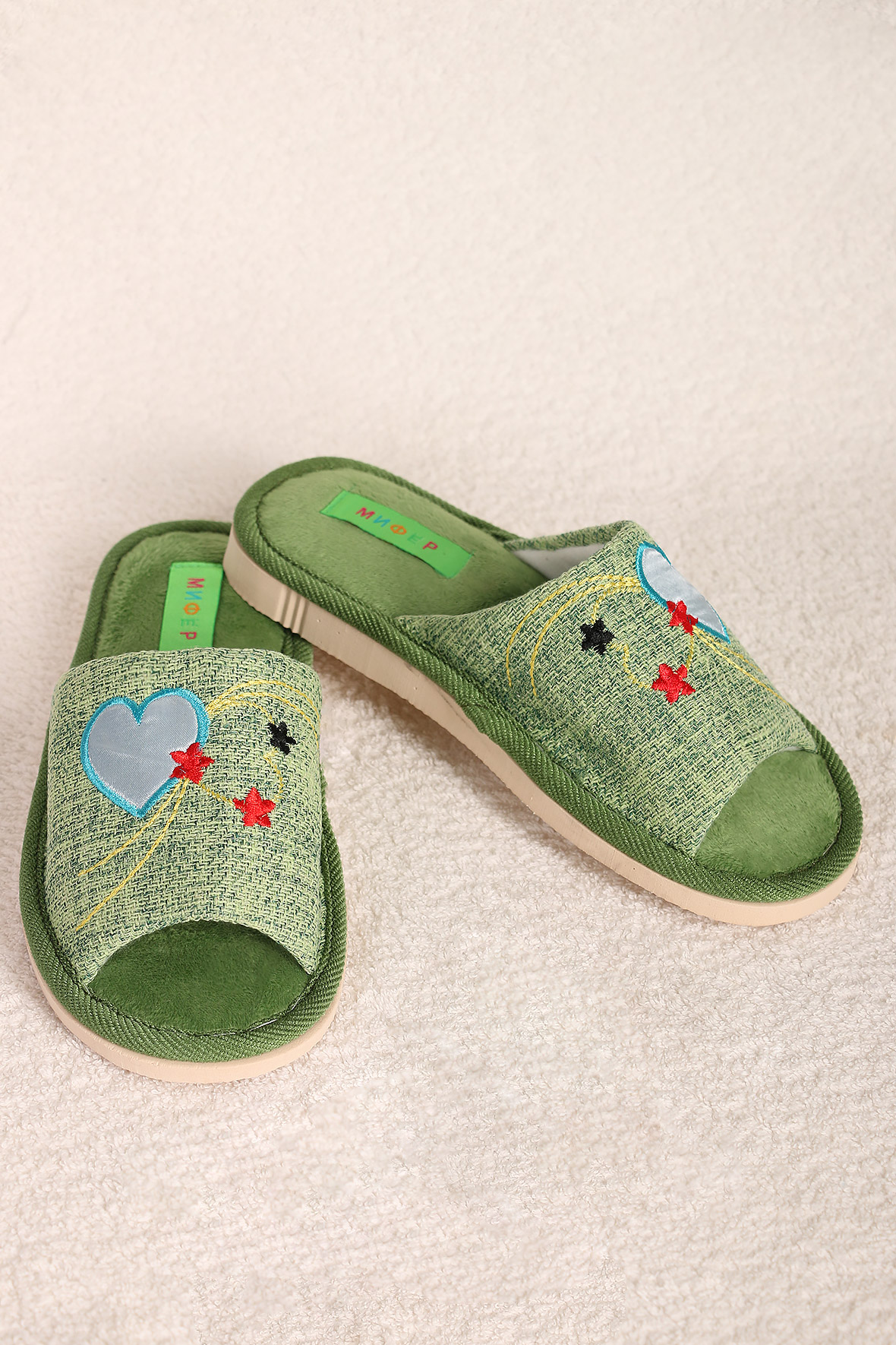 

Тапочки женские AlmondShop ТР-27 В-083 зеленый 39 RU, ТР-27 В-083