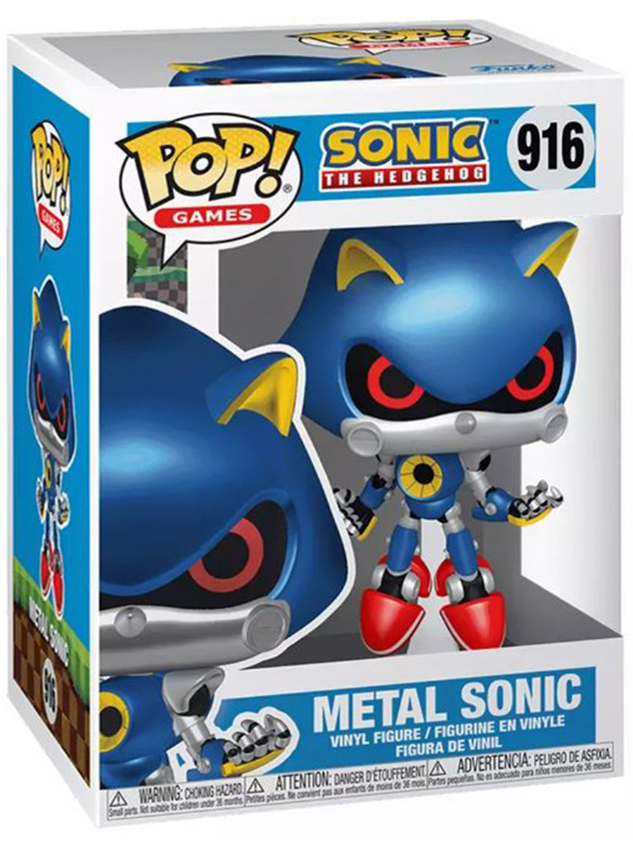 

Фигурка Funko POP! Метал Соник Sonic the Hedgehog Metal Sonic №916 подставка 13 см, Синий