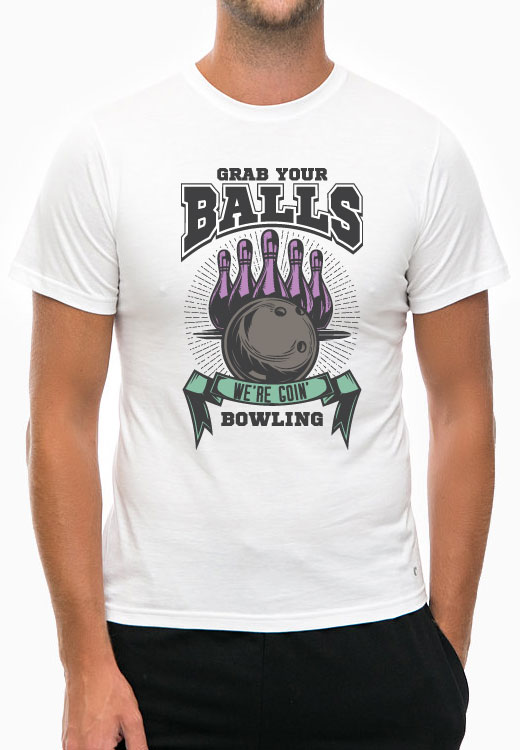 

Футболка унисекс NoBrand Bowling Grab Balls белая M, Белый, Bowling Grab Balls