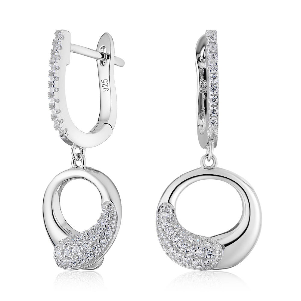 

Серьги из серебра с фианитом ЮВЕЛИР КАРАТ SE32588-BW, SE32588-BW