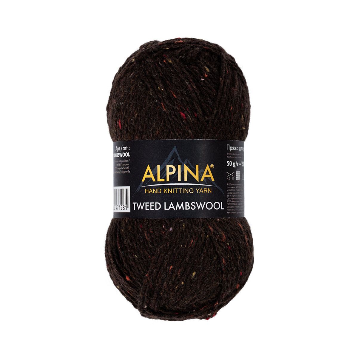 

Пряжа ALPINA TWEED LAMBSWOOL 75% шерсть, 25% полиамид 10 шт х 50 г 150 №10 тем коричневый