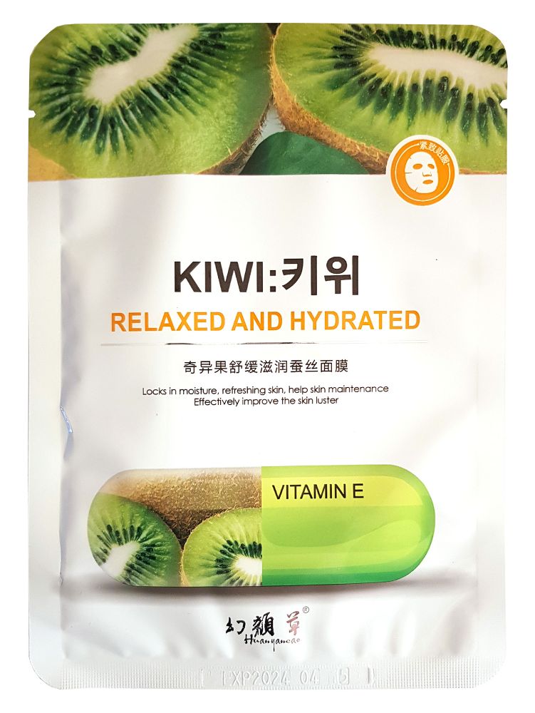 Тканевая маска для лица с витамином E и экстрактом киви Huanyancao Kiwi 25 мл