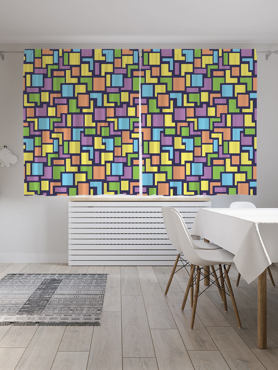 

Шторы JoyArty с фотопечатью "Геометрия поп-арт" из сатена, 290х180 см, Геометрия поп-арт