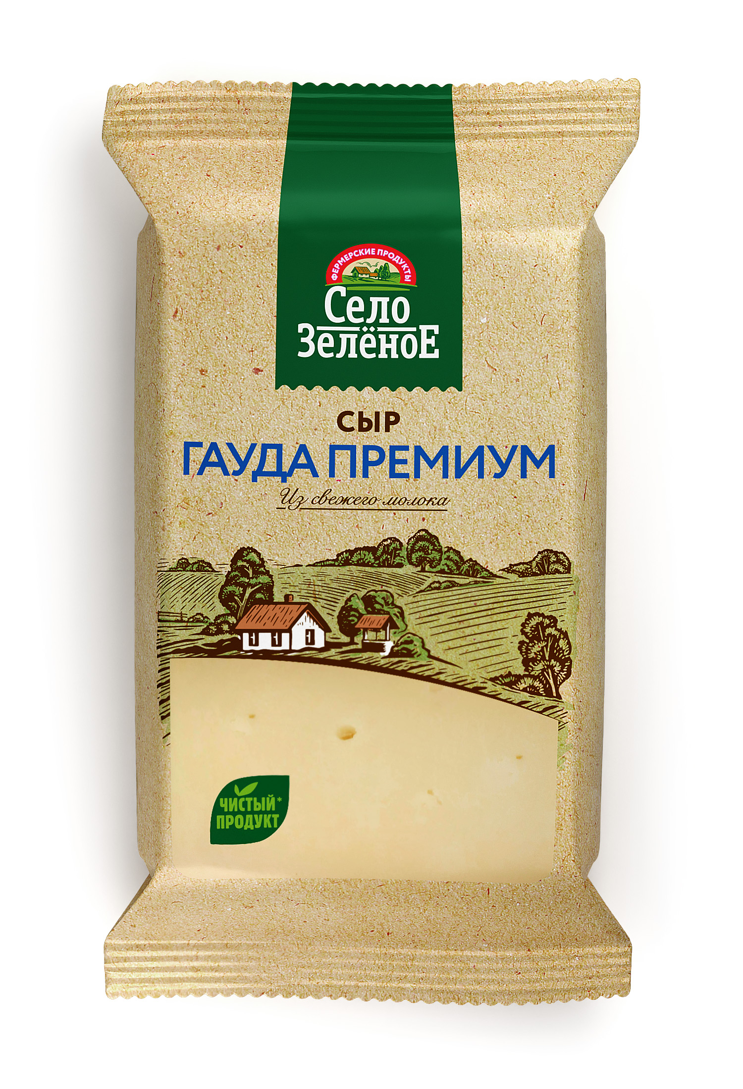 Сыр твёрдый Село Зелёное гауда премиум, 40%, 200 г