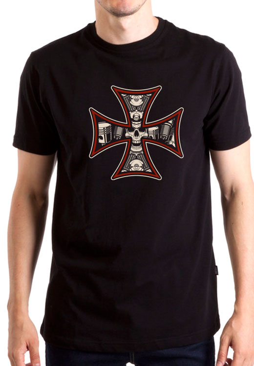 

Футболка унисекс NoBrand Bikers Cross черная L, Черный, Bikers Cross