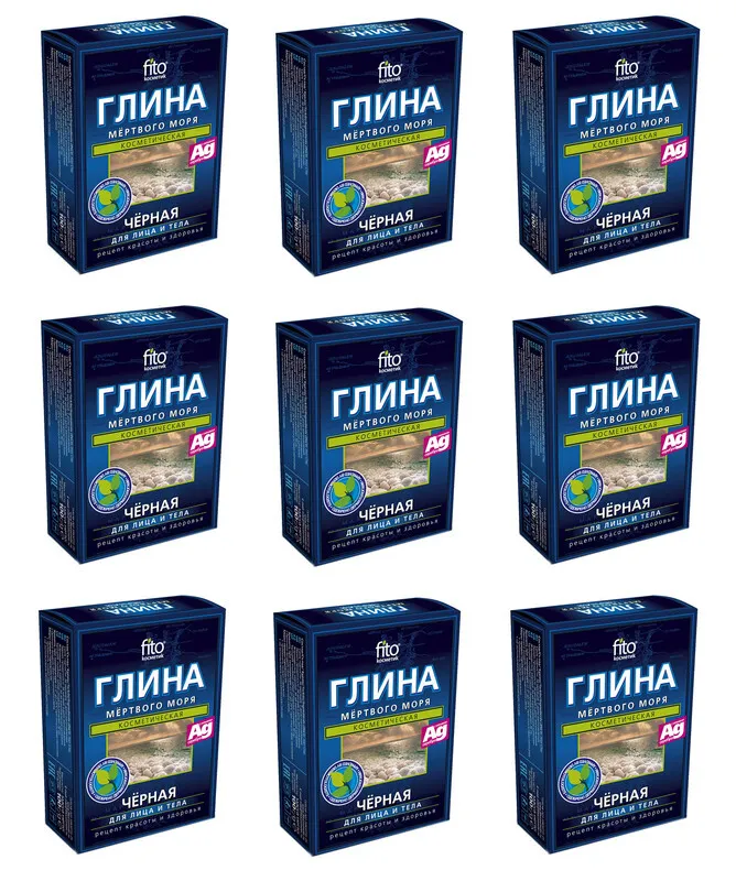 

Глина Fito Косметик сухая из мертвого моря черная 100 г 9 шт