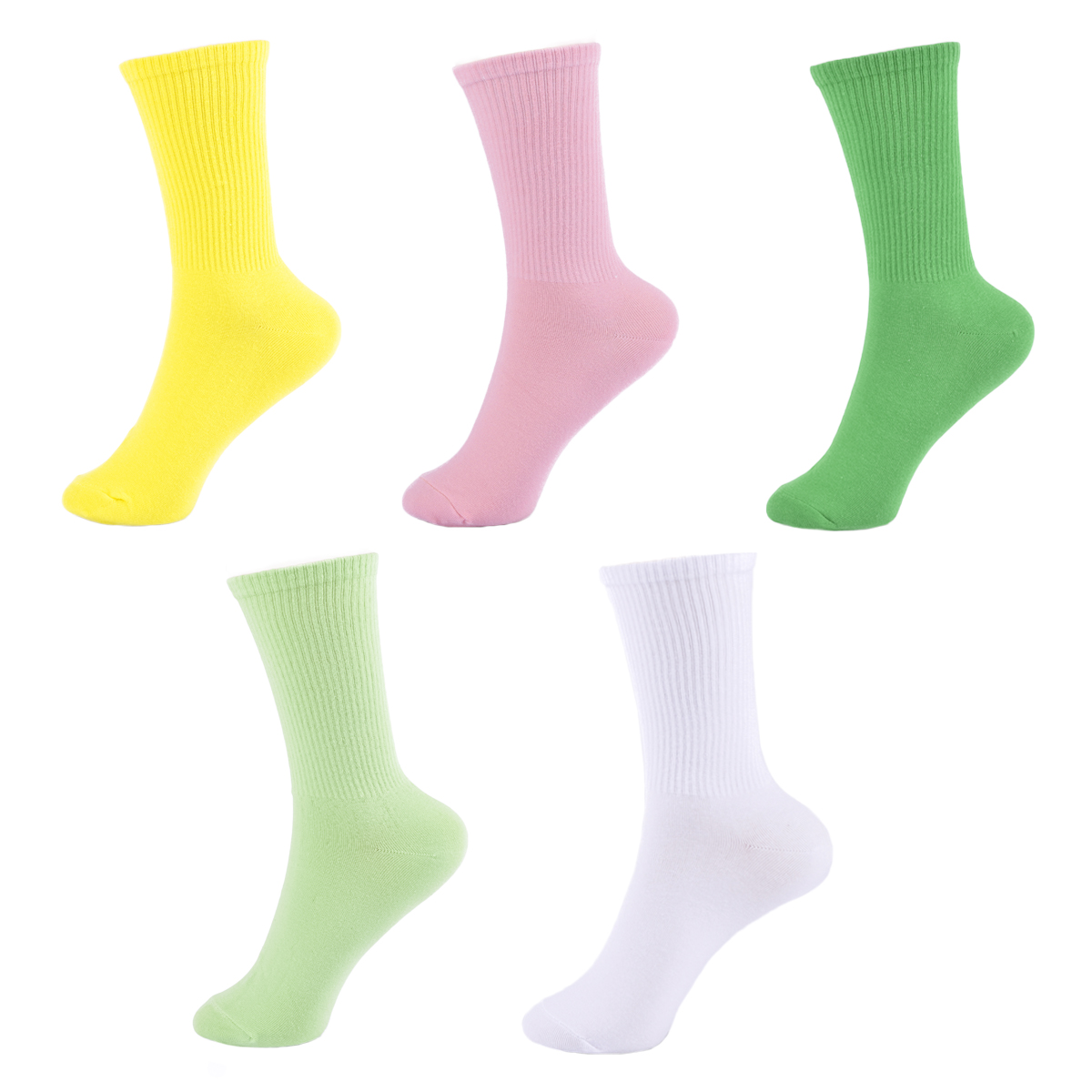 Носки детские BOMBACHO LILY COLOR д5, белый; желтый; зеленый; розовый, 34