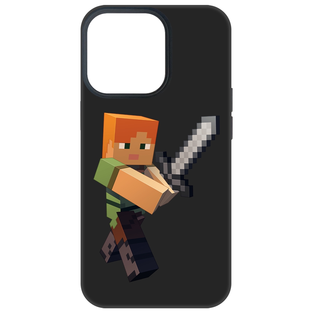 

Чехол-накладка Krutoff Soft Case Minecraft-Алекс для iPhone 13 Pro черный