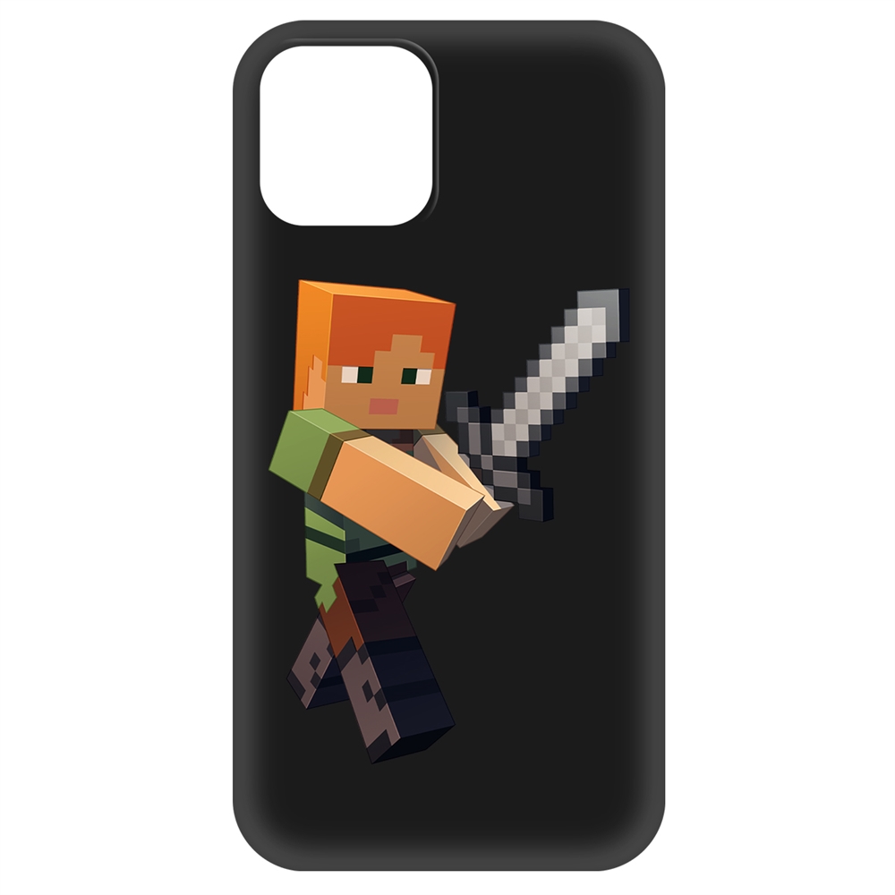 фото Чехол-накладка krutoff soft case minecraft-алекс для iphone 12 mini черный