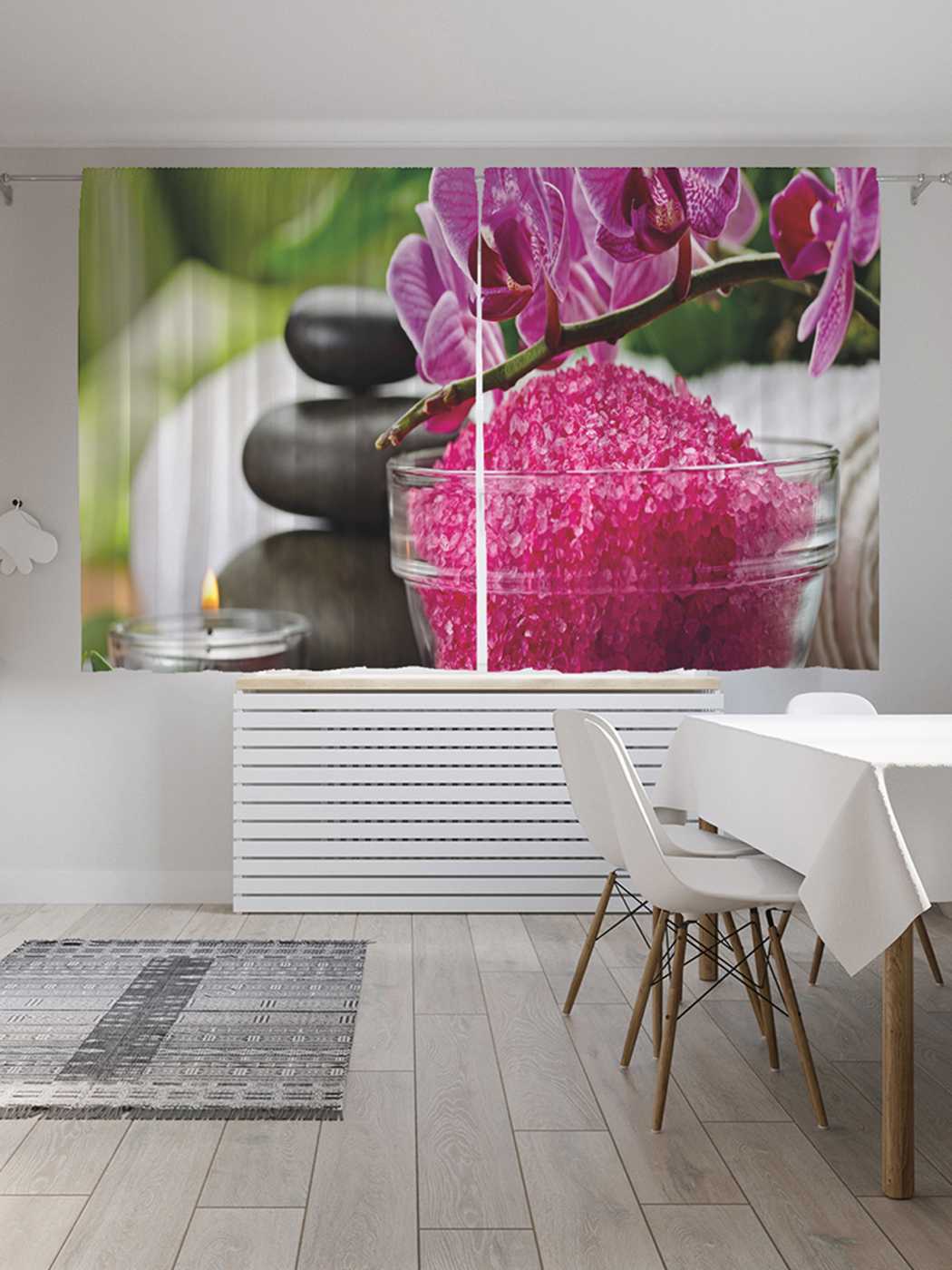 

Классические шторы JoyArty "Ароматная соль", серия Oxford DeLux, 2 полотна 145x180 см, Ароматная соль