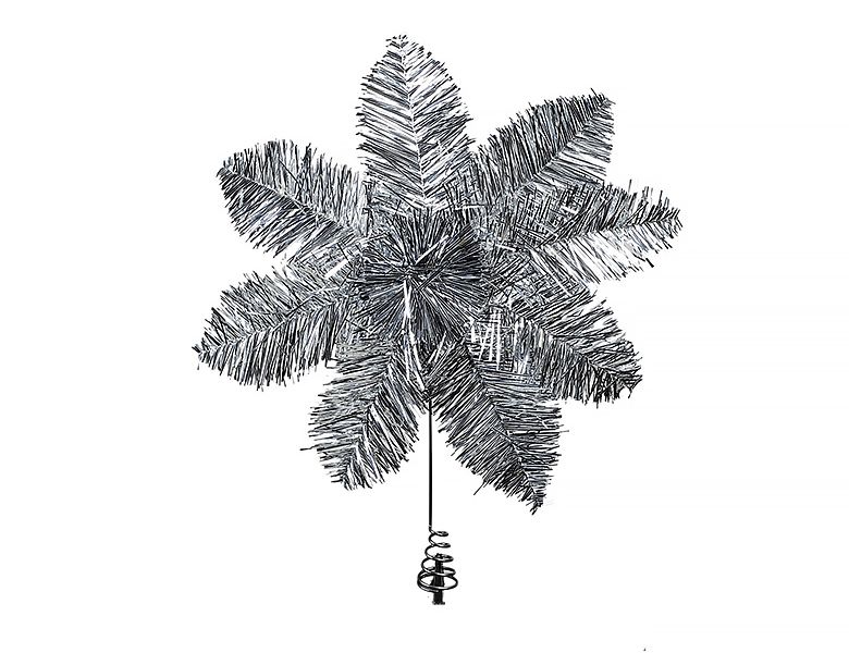 Верхушка на ель Kaemingk Зимний Цветок 172514 30 см серебристый
