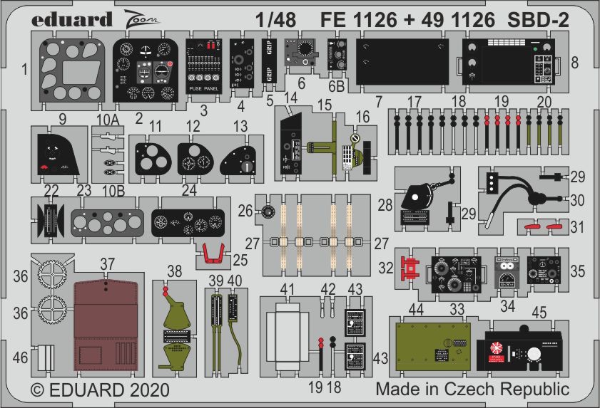 

Фототравление Eduard 491126 SBD-2 1/48, Цветной