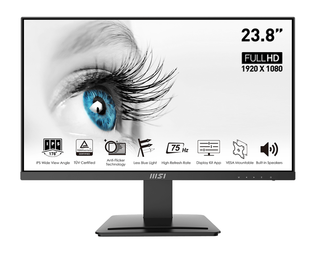 

23.8" Монитор MSI PRO MP243 черный 75Hz 1920x1080 IPS, PRO MP243