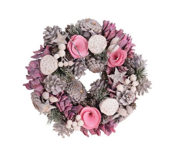 фото Декоративный венок роззи нежно-розовый, 24 см, koopman international
