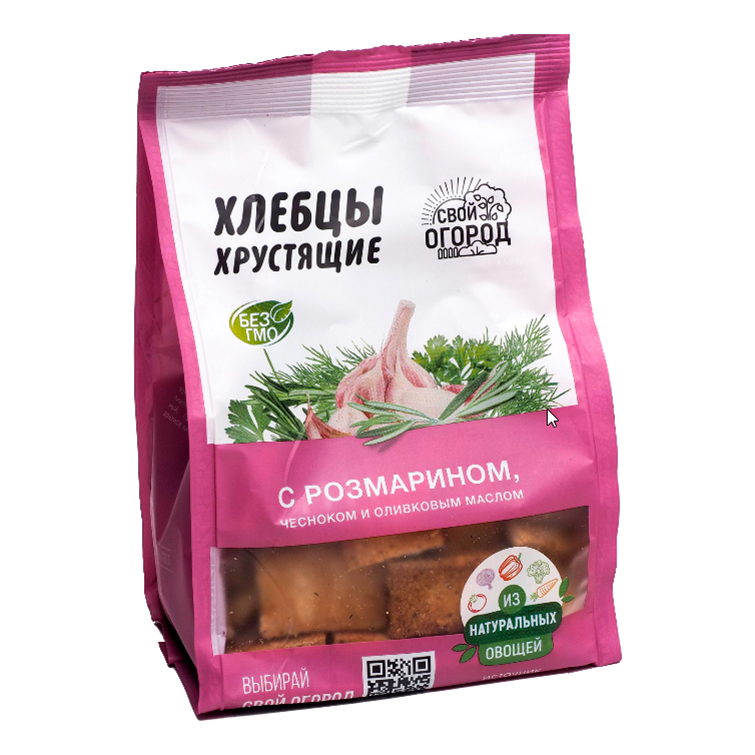 

Хлебцы пшеничные Свой Огород с розмарином и чесноком 230 г